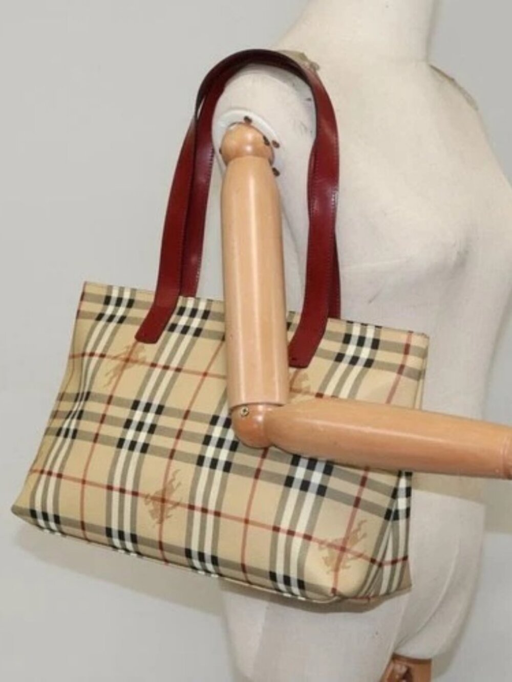BURBERRY Nova Check Tote Bag PVC Beige Auth - Picture 13 of 15